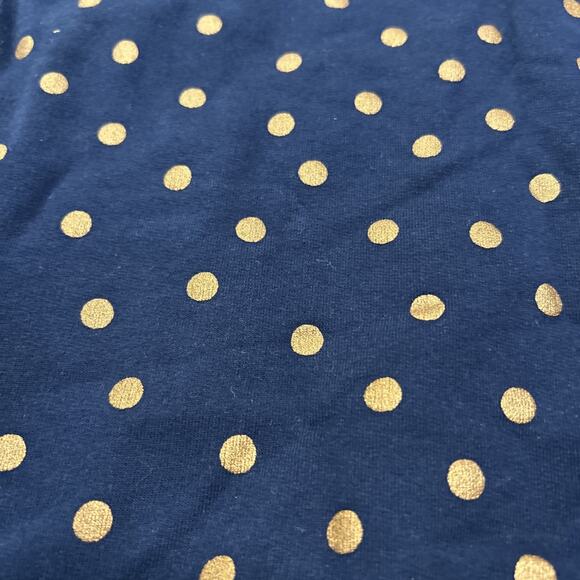 Boden Navy Blue Copper Metallic Polka Dot Dress, Size 20 Long Sleeve Fall - Picture 2 of 5